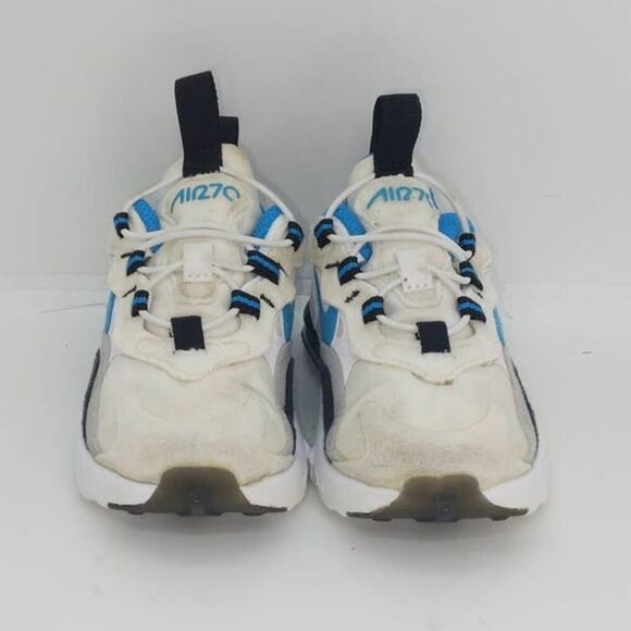 Nike Air Max 270 React RT Toddler's Pre-owned White/Blue/Black Sneakers - sz. 5C - Picture 2 of 4